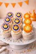 Koningsdag Cupcake Toppers (rood, wit en blauw) (6x)