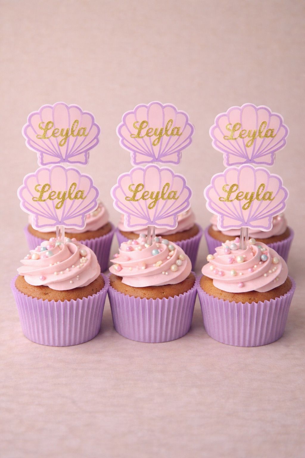 Zeemeermin Schelpen Cupcake Topper