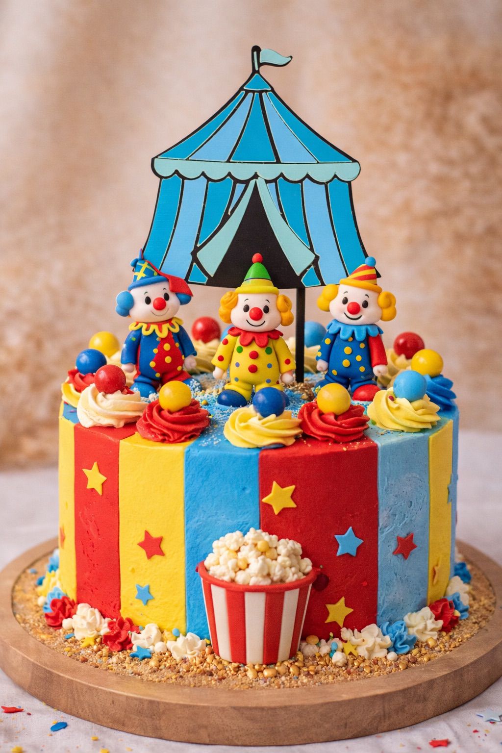 Circus Tent Taart Topper – Blauwe Tint