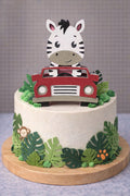 Zebra in Safari Auto Taart Topper