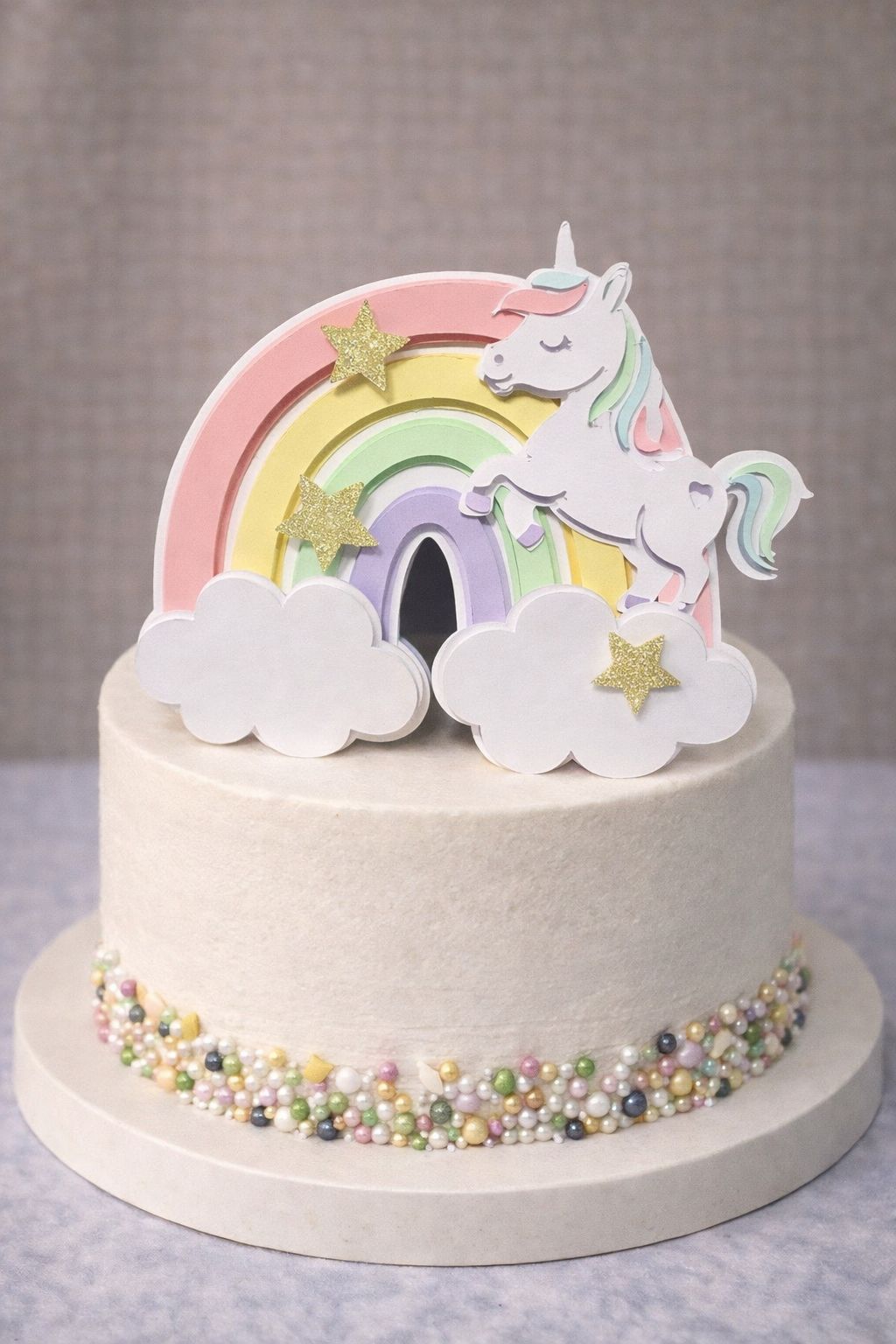 Unicorn met Regenboog Taart Topper