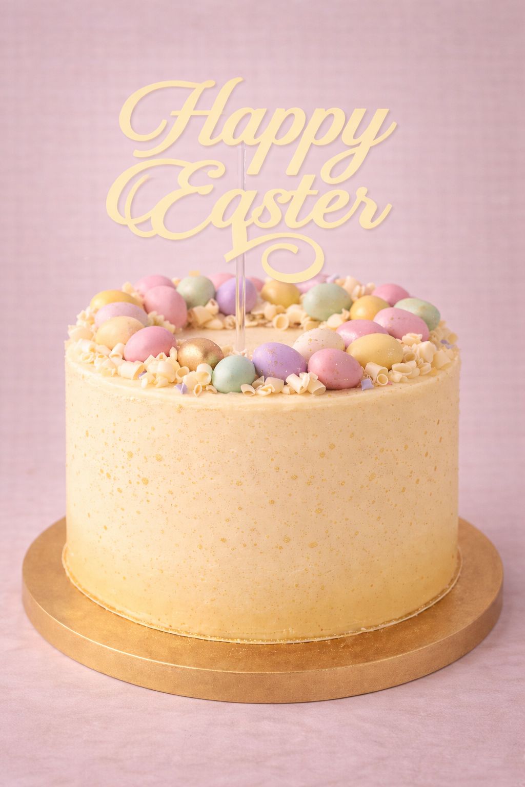 Happy Easter Taart Topper – Geel