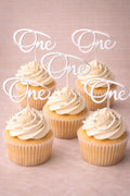 One (zilver) Cupcake Toppers 6x