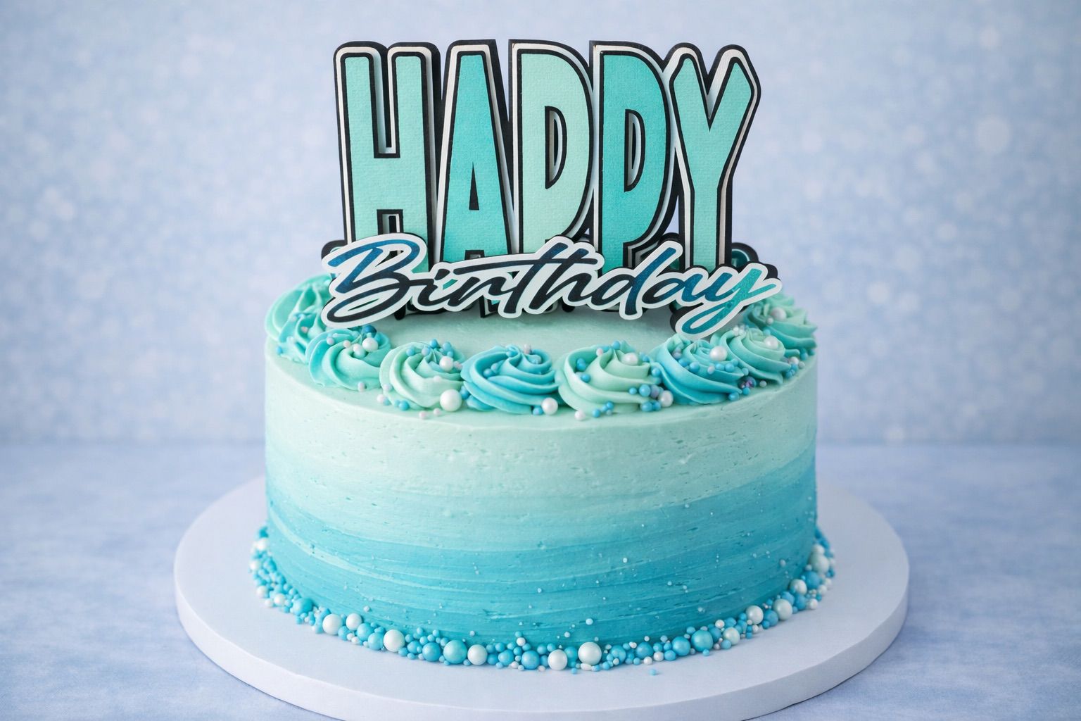 HAPPY Birthday Mint-Groen - Taart Topper Rene