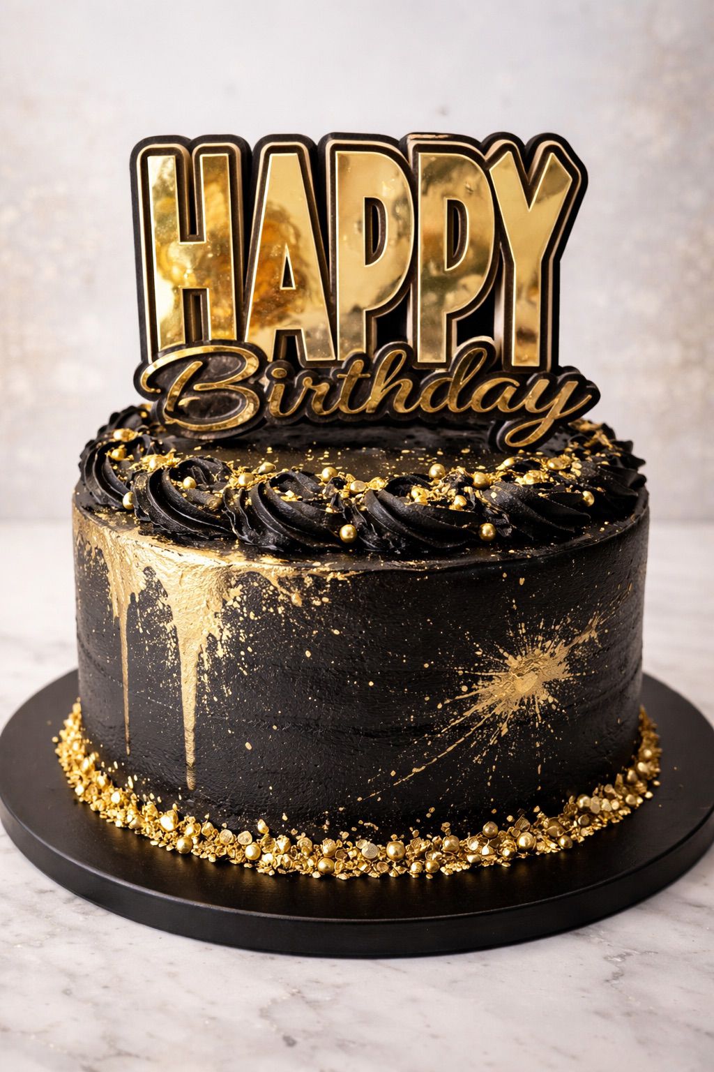 Happy Birthday – Taart Topper – Goldy