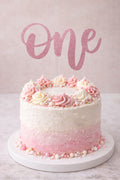 One – Taart Topper – Glitter Roze