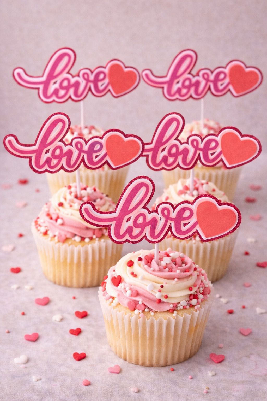 Love – Cupcake Toppers (6x)